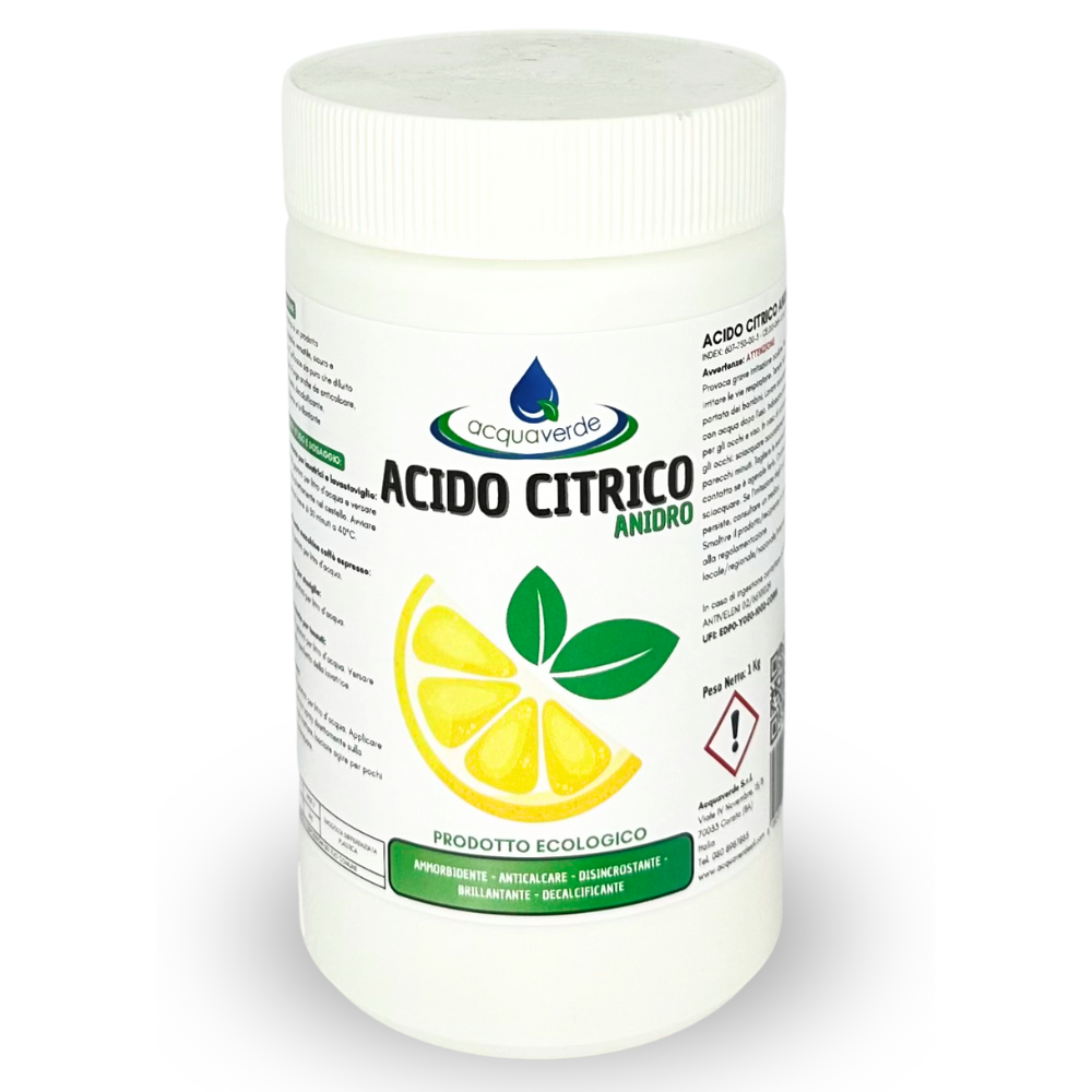 ACIDO CITRICO PURO AMMORBIDENTE ANTICALCARE DISINCROSTANTE BRILLANTANTE 1 kg