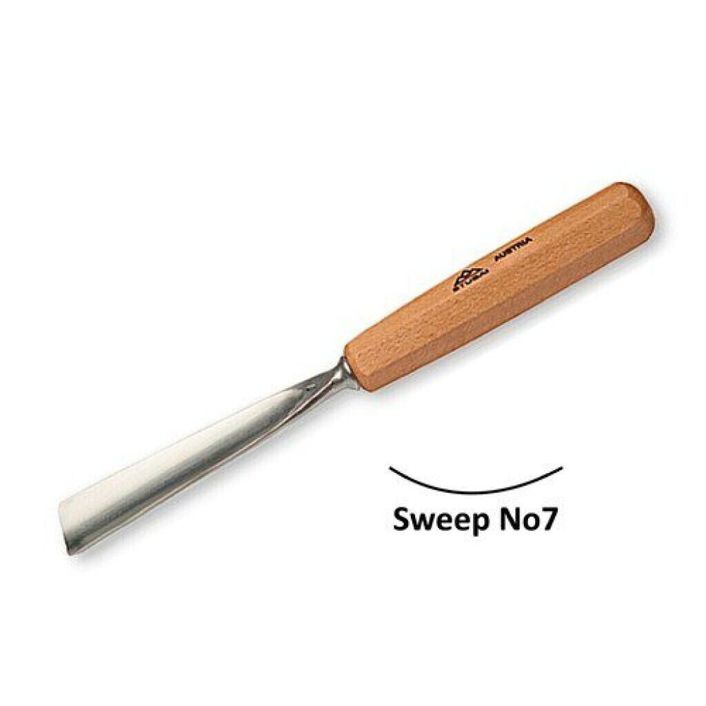 550725 stubai 25mm No7 Scopa Dritto Legno Intaglio Sgorbia
