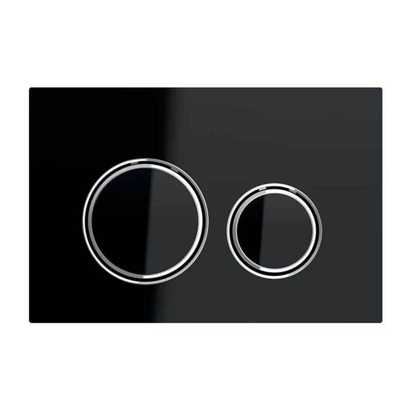 Placca Geberit Sigma 21 Vetro Nero - Anelli Cromo | 115.884.SJ.1