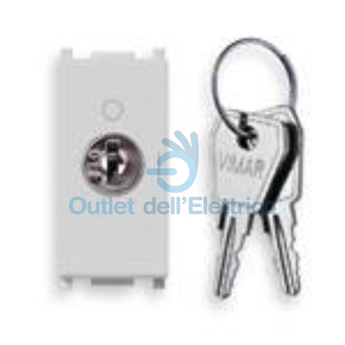 VIMAR PLANA 14087.CU.SL PULSANTE 2P NO 16A CON CHIAVE UNIF SILVER
