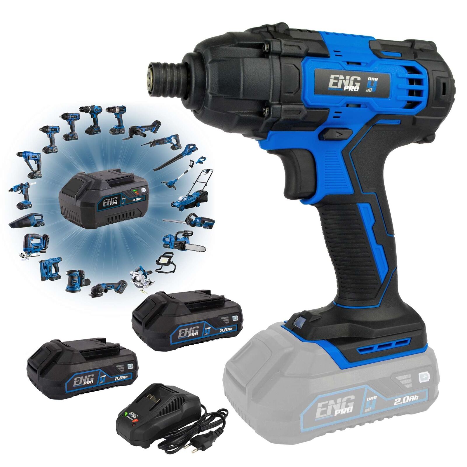 Avvitatore a impulsi 1/4" - Linea professionale ONE4ALL 20V - 2 batterie 2.0Ah