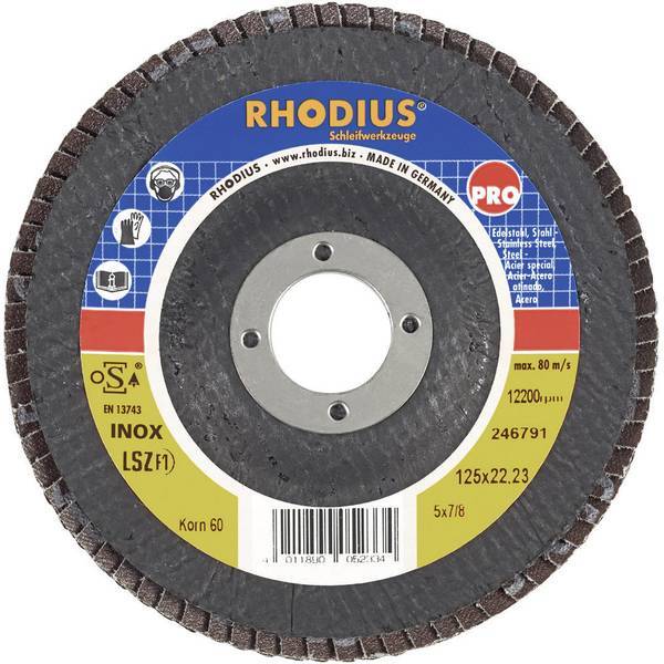 DISCHI ABRASIVI LAMELLARI LSZ F1 RHODIUS 205582 115 MM DIAMETRO INTERNO 22.2
