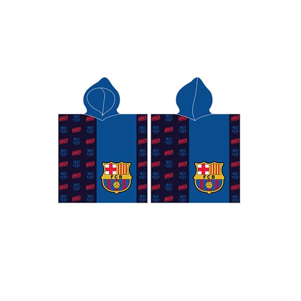 Barcelona FC Telo Poncho Cappuccio 100% Cotone Ragazzi Calcio Vestaglia Spiaggia