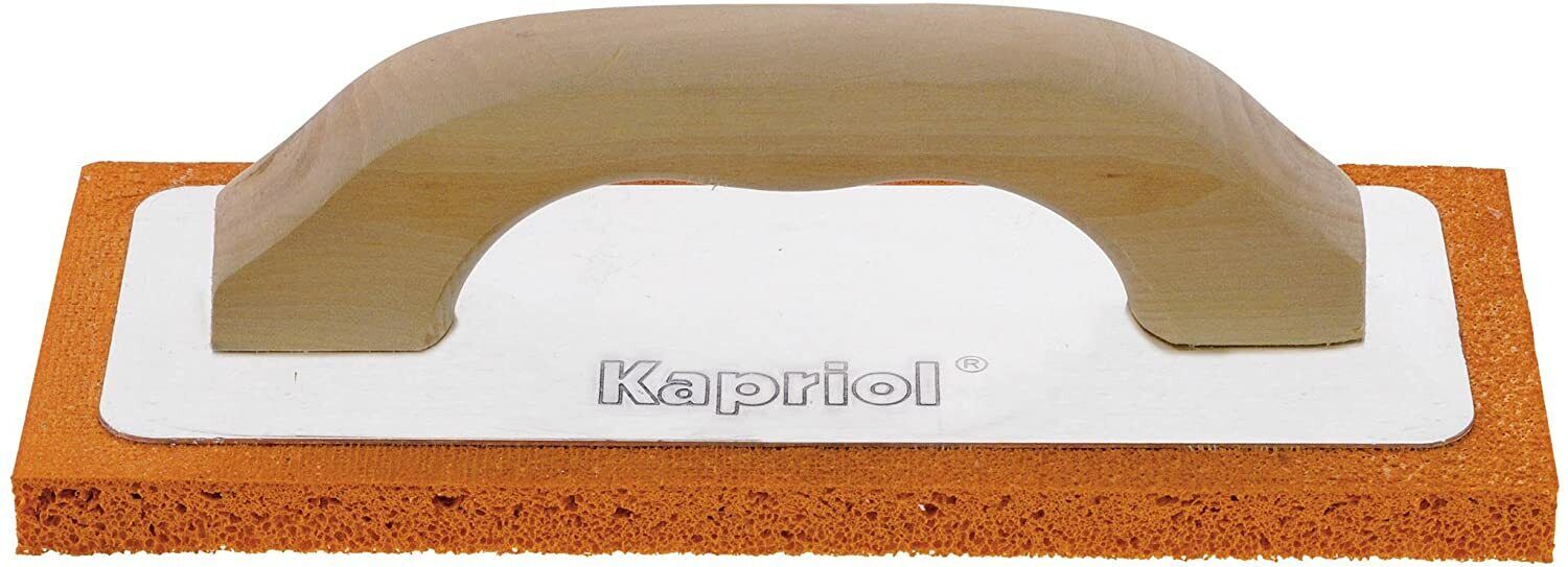 FRATTAZZO FRATTONE IN SPUGNA ARANCIO Kapriol MANICO LEGNO 14x21 cm GOMMASPUGNA
