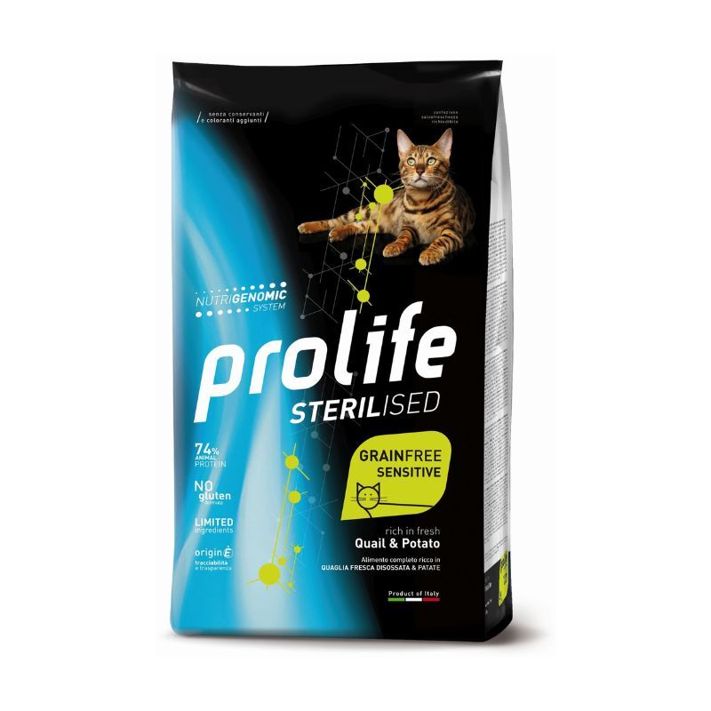 Prolife cat sterilised grain free sensitive quaglia e patate 400gr