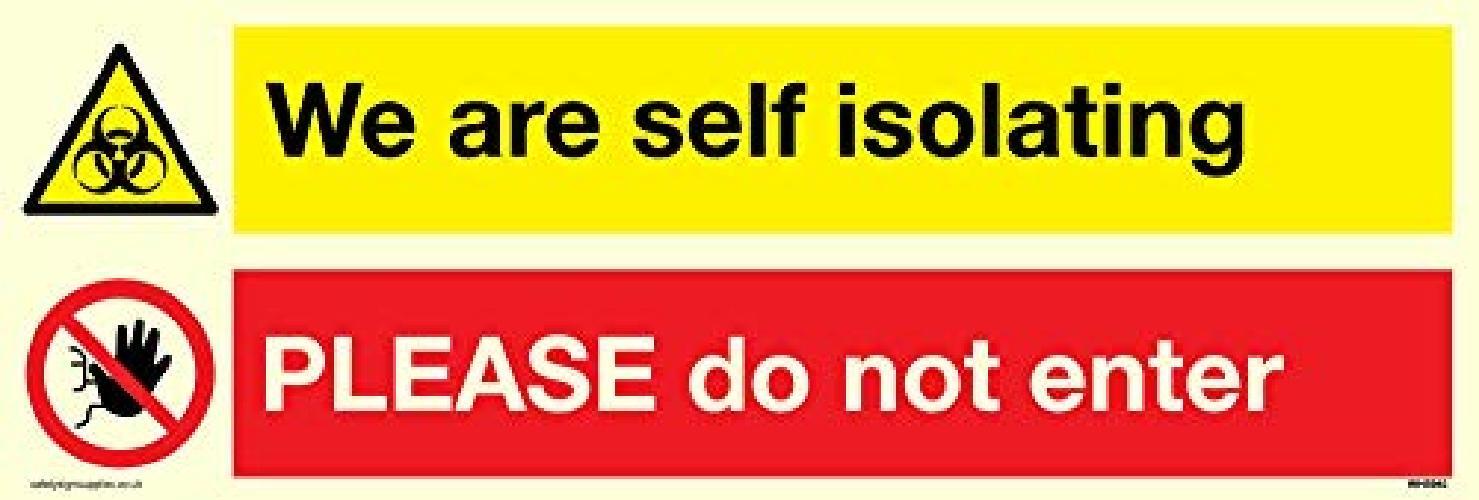Vichingo Signs We are self isolating Please do not enter segno  vinile adesivo
