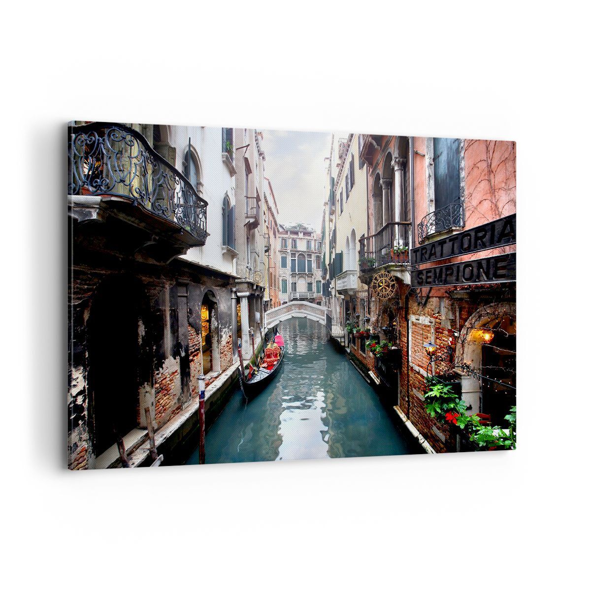 Quadro su Tela 120x80cm Barca ponte turismo venezia Stampe Immagini Murale