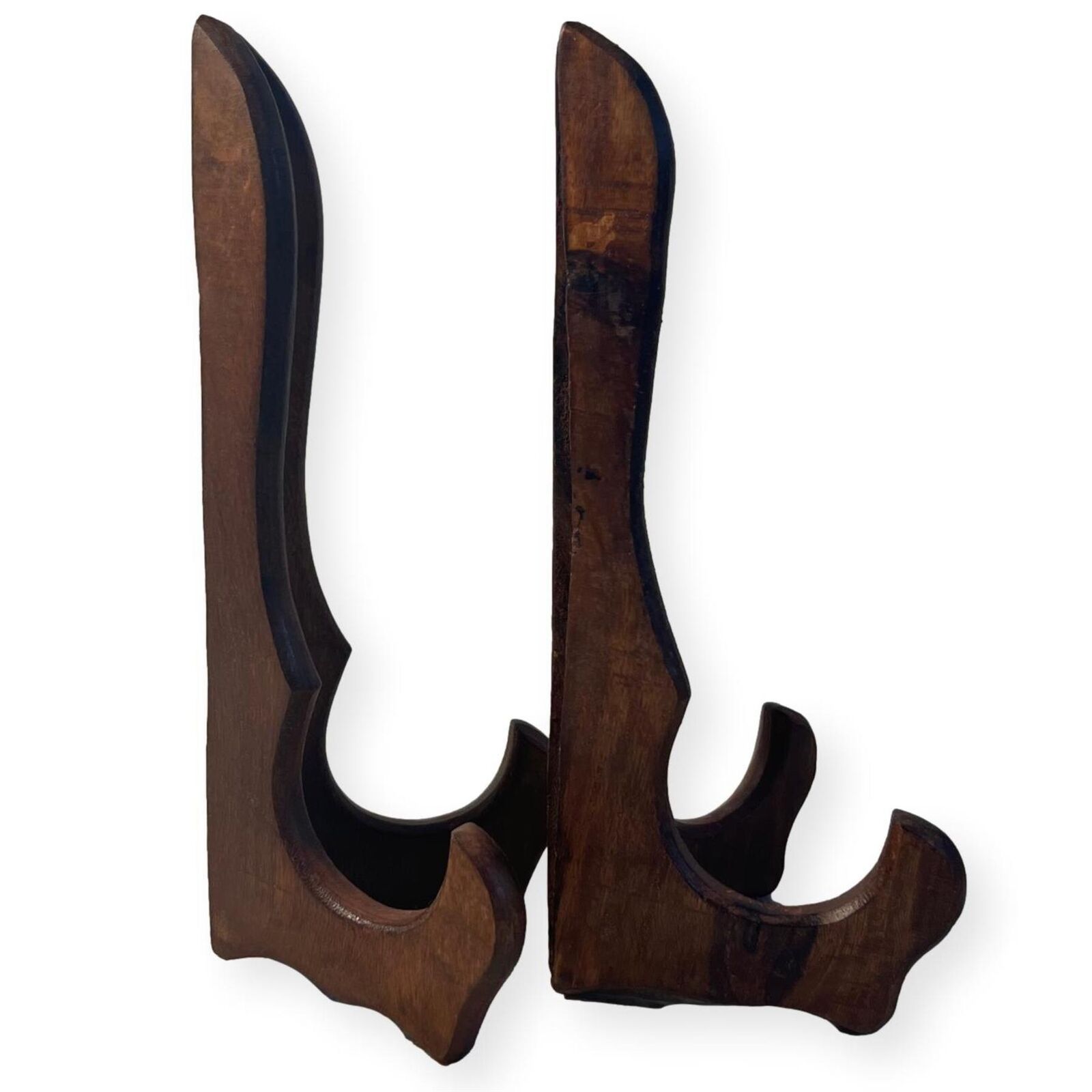 Set of Two, 25cm, 9.5 inch Folding Wooden Plate Stands