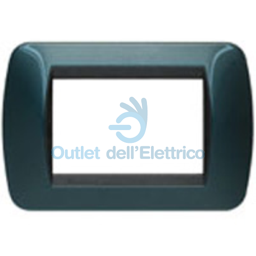 BTICINO L4803BT PLACCA 3 POSTI BLU METALLIZZATO LIVING INTERNATIONAL