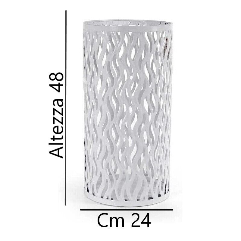 PORTAOMBRELLI IN METALLO TRAFORATO 24 X H48 CM COLORE BIANCO
