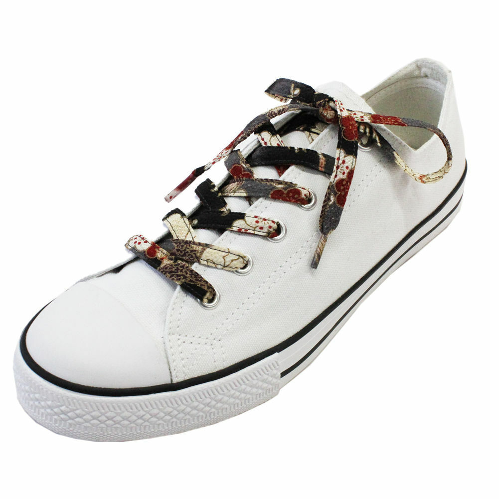 Giapponese Chirimen Stringhe per Scarpe da Ginnastica 117cm (Nero Dragon)