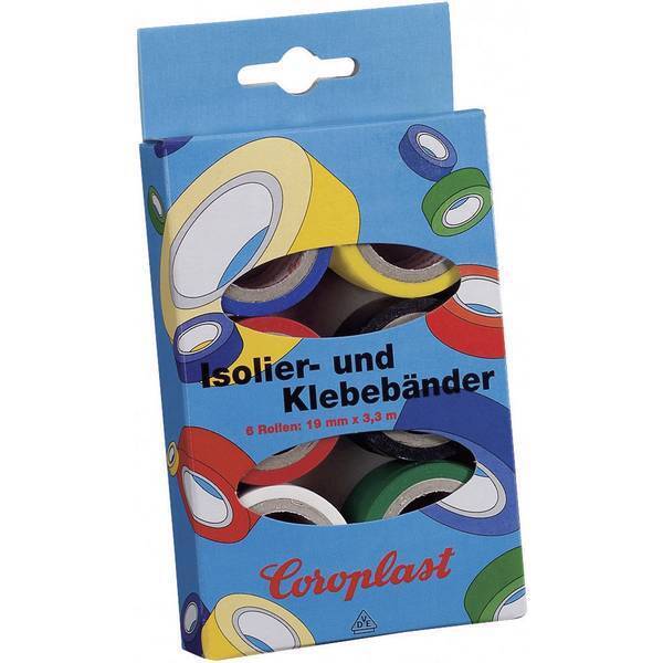 Coroplast 28839 kit nastri adesivi in pvc blu giallo rosso nero