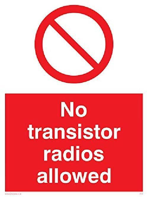 Viking segni pv51-a3p-ac"No transistor radio Allowed" Sign, composito di allumin