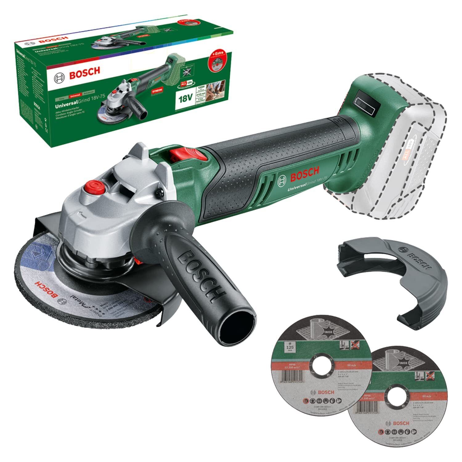 Bosch Home and Garden Minismerigliatrice angolare a batteria UniversalGrind 18V-