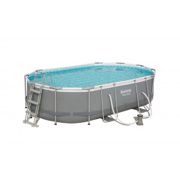 13285   PISCINA C/TELAIO E POMPA OVALE 488X305XH107 CM 56448