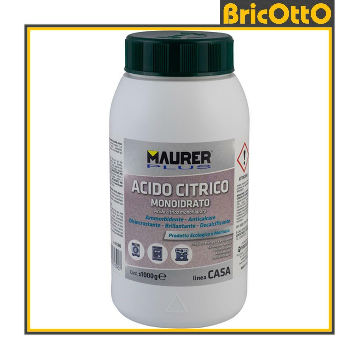ACIDO CITRICO MONOIDRATO  BARATTOLO 1KG. MULTIUSO ANTICALCARE MAURER PLUS