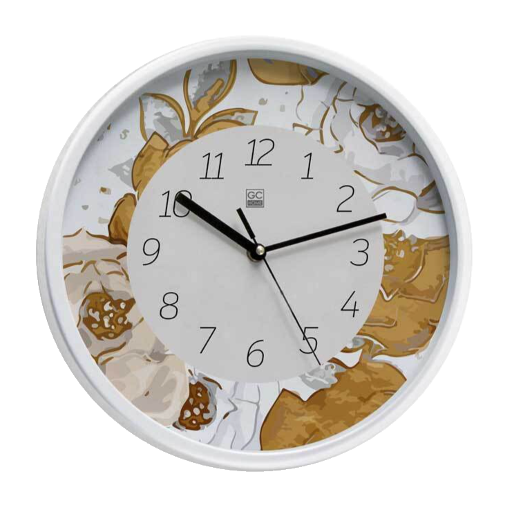 OROLOGIO DA PARETE TONDO SILENZIOSO CLASSICO MODERNO BIANCO FIORI ASSORT 31*4 cm