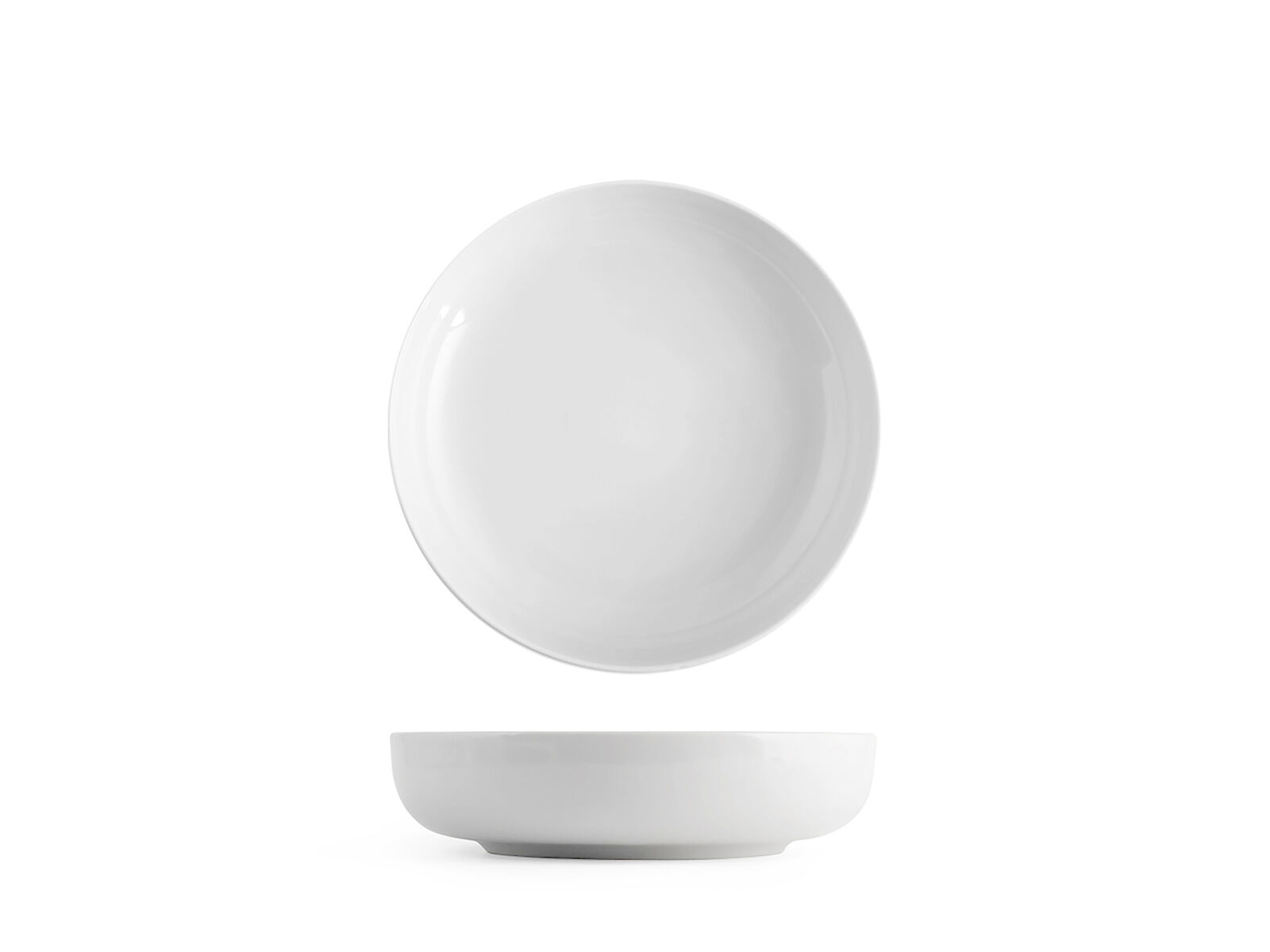 H&H Set 6 Piatti Fondi Pearl Bianco In Porcellana Cm19
