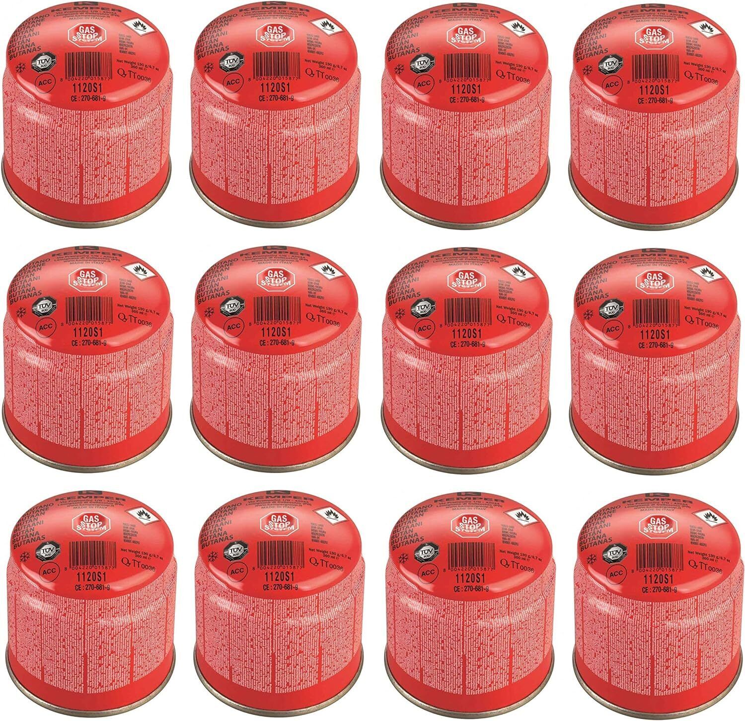 12 BOMBOLETTA Cartuccia CARTUCCE A Gas 190 GR Art. 1120S1 Kemper Sistema Sicuro
