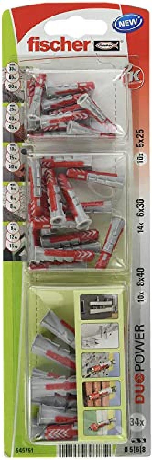 Fischer 545751 Blister Duopower, 5/6/8, Multicolore