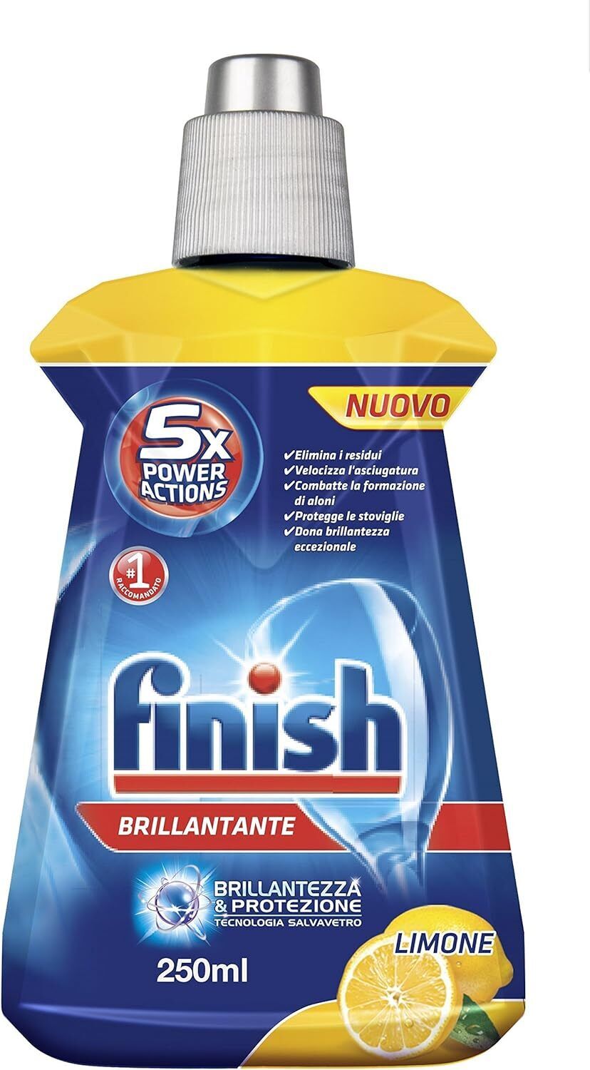 Finish Brillantante, Addittivo Lavastoviglie, Limone, 250 ml