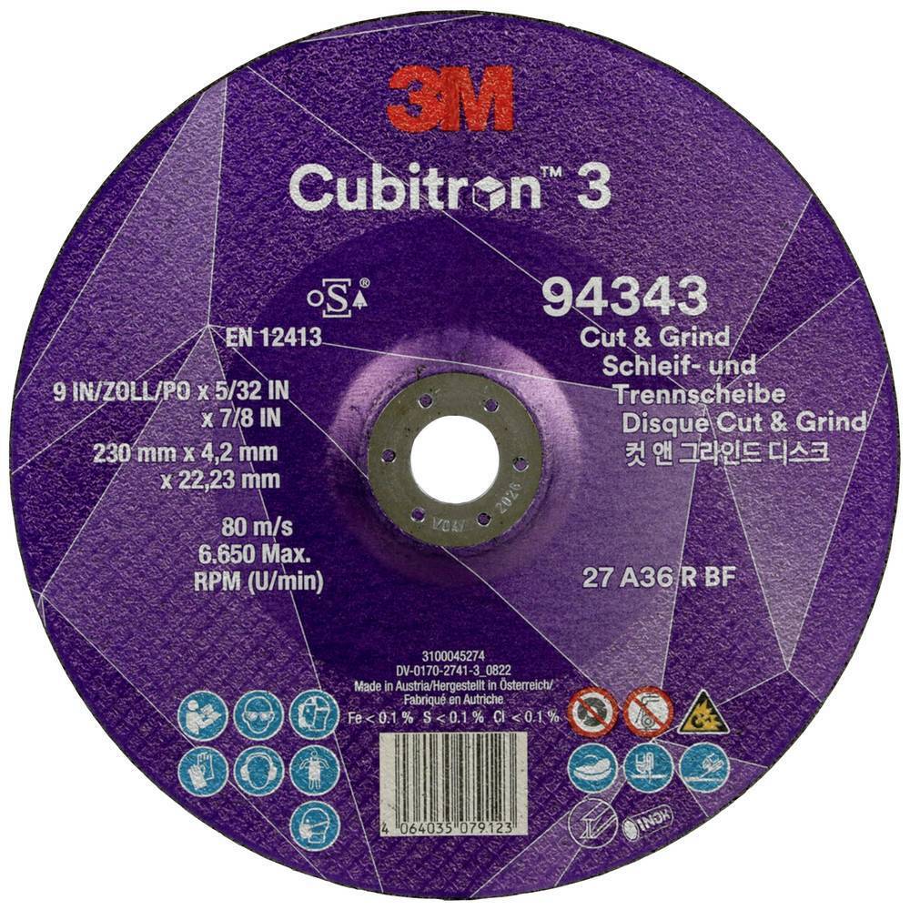Cubitron 94343 Cubitron™ 3 Cut and Grind Disco per sgrossatura Diametro 230 mm