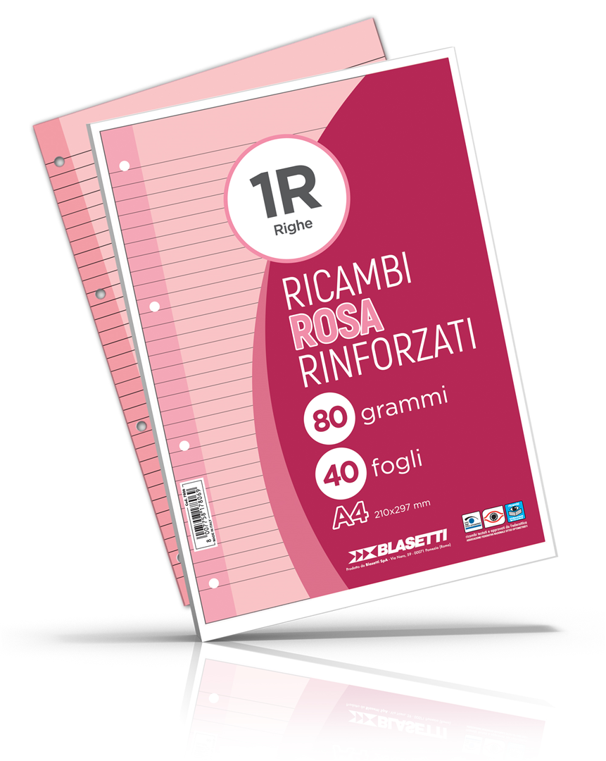 Ricambi Rinforzati A4 80 Gr 40fg Colorati 1r - Rosa | Blasetti