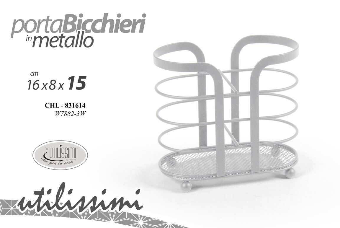 PORTABICCHIERI DA TAVOLA MODERNO DOPPIO METALLO CASA BAR FESTE PARTY 16*8*15 cm