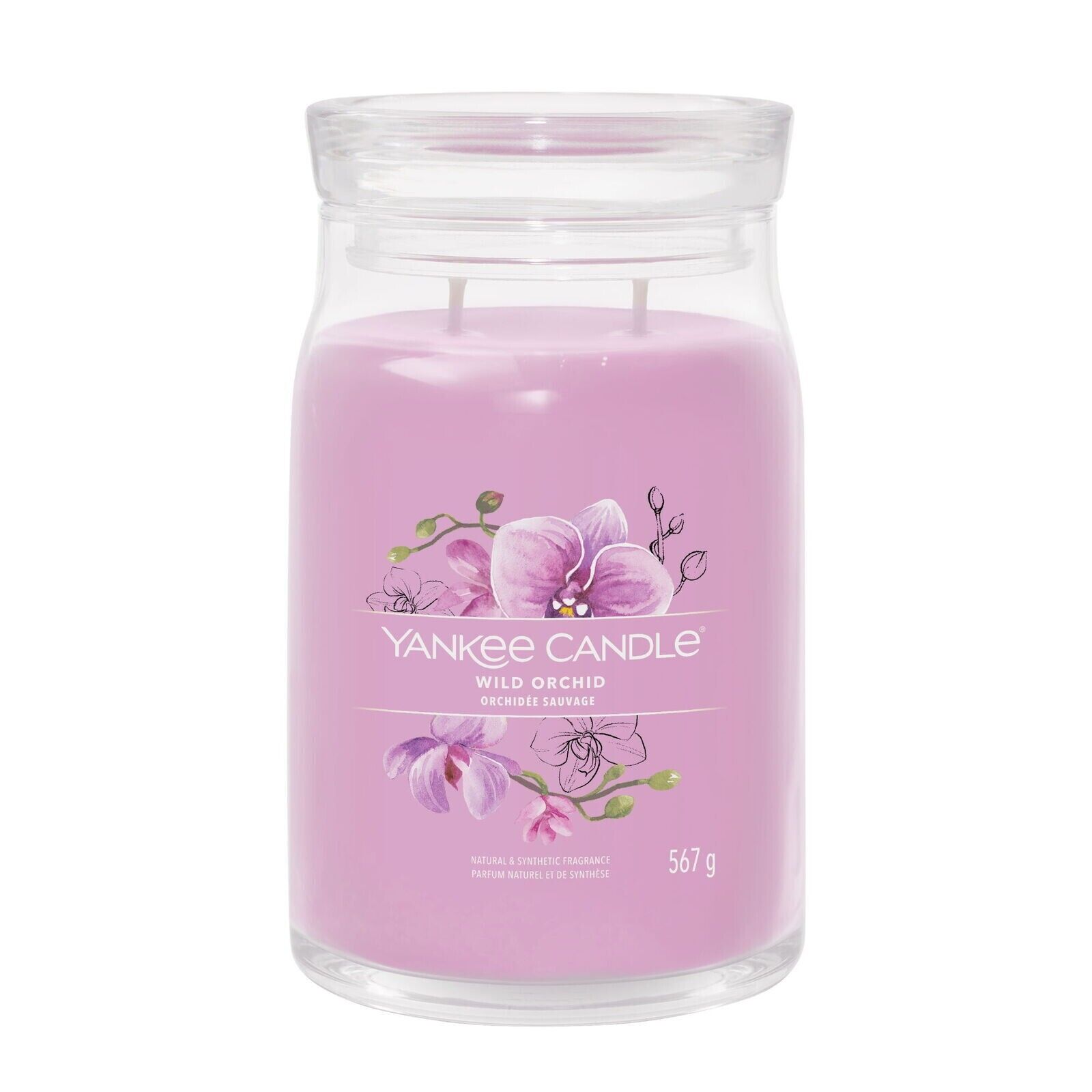 YANKEE CANDLE CANDELA PROFUMATA SIGNATURE JAR LARGE WILD ORCHIDEA GIARA