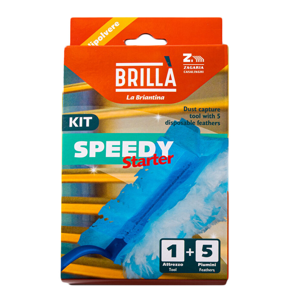 ATTREZZO TOGLIPOLVERE PIUMINO SPEEDY CATTURA POLVERE CON 5 CUFFIE RICAMBIO