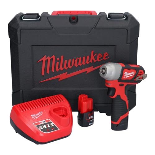 Milwaukee M12 BIW14-202C - Avvitatore a impulsi compatto 1/4", 12 V, 2 x 2,0 Ah