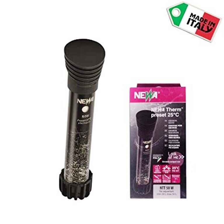 Riscaldatore NTT 50 watt presettato NEWA per Acquari da 20 a 50 lit sommergibile