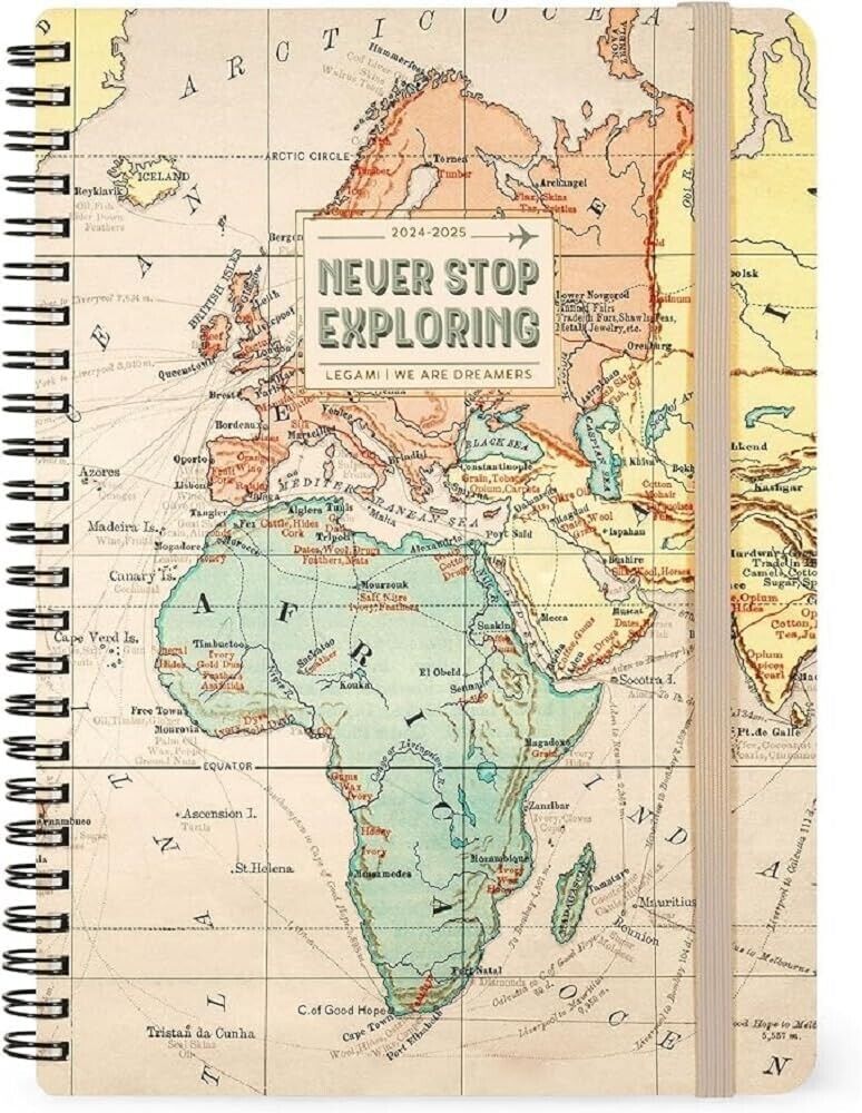 AGENDA SETTIMANALE 16 mesi 2024 2025 LEGAMI TRAVEL viaggi 21X15 LARGE spiralata