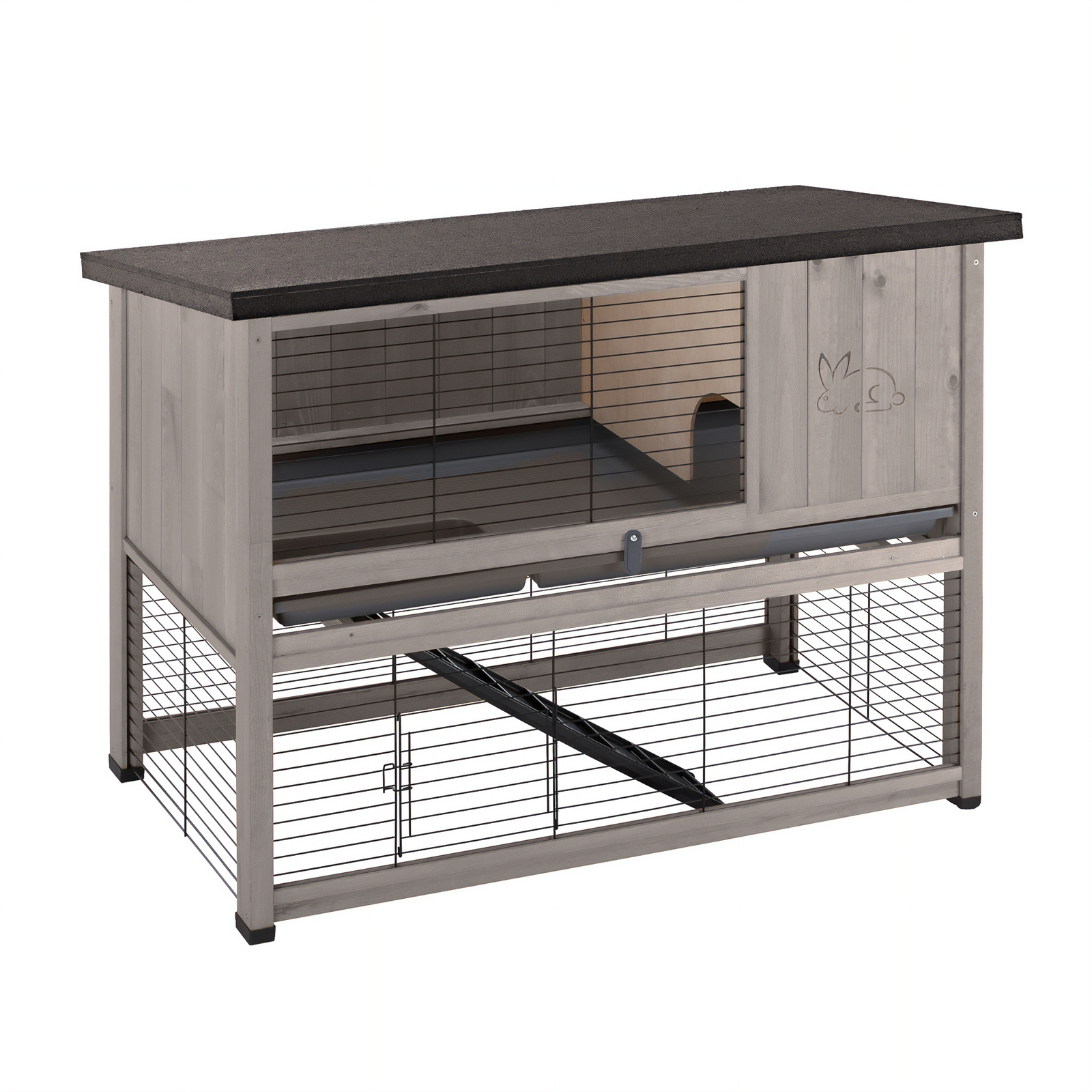 Conigliera habitat grande Ferplast Ranch 120 Basic legno da esterno antimuffa