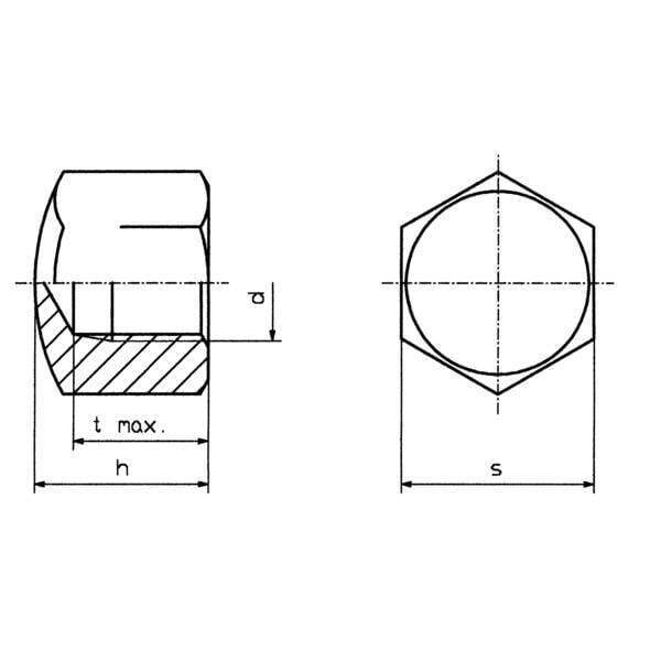 Toolcraft m4 d917 stahla2k 194783 dado esagonale cieco acciaio zincato 10 pz