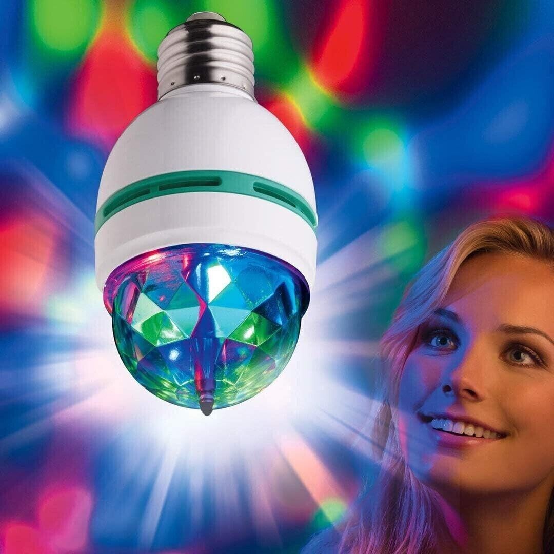 Lampadina Led Party stroboscopica e movimento rotante, DUE ESSE CHRISTMAS