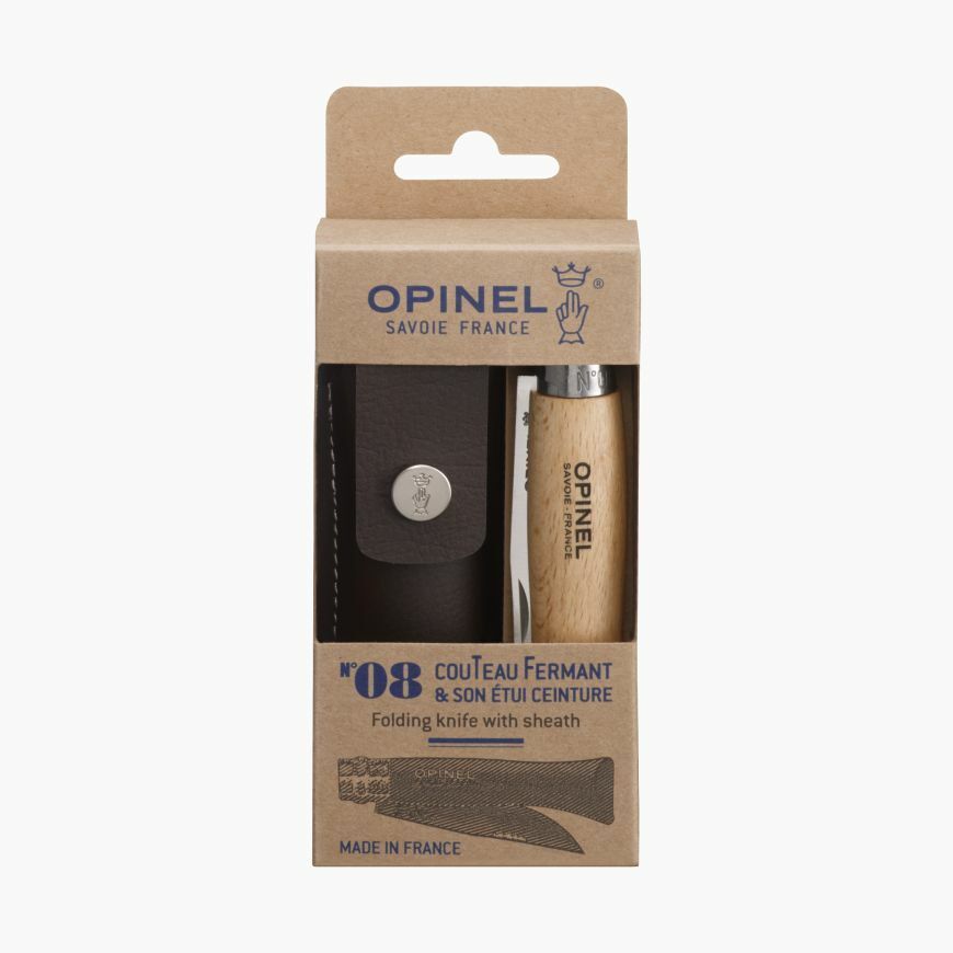 COLTELLO  OPINEL  LAMA INOX N°8 CON FODERO CONFEZIONE ORIGINALE