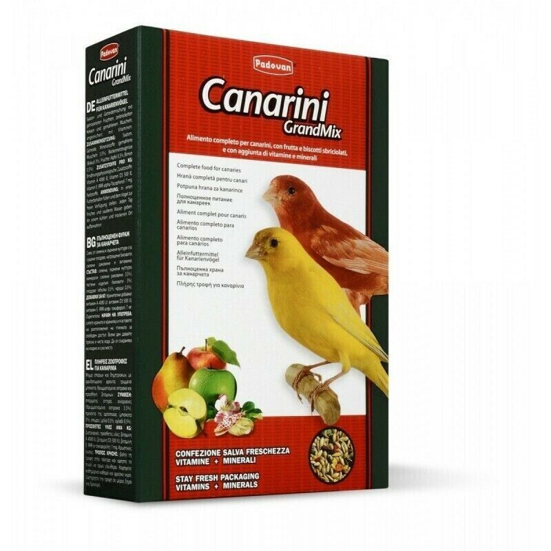 Padovan Grand Mix per Canarini mangime completo con semi e frutta da 1 Kg