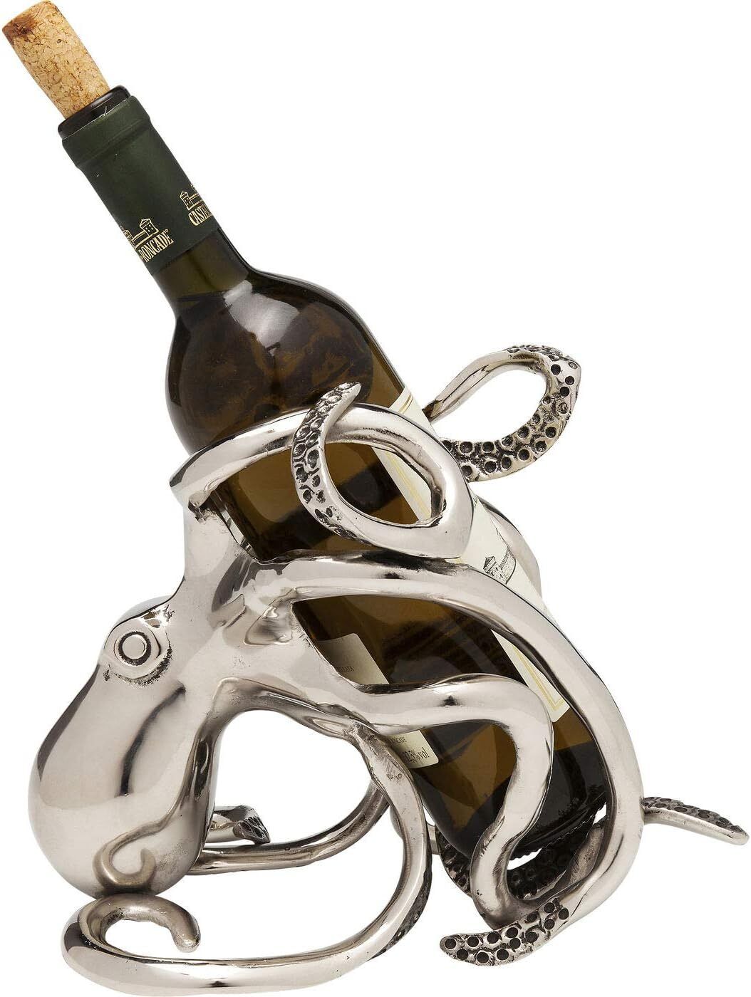 Kare Design Portabottiglia Octupus, Argento, 25Cm, Cucina, Sala Da Pranzo,...