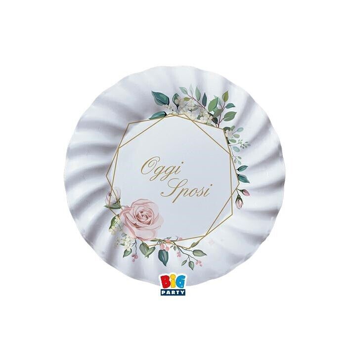 PIATTI 18 CM SPOSI FLORAL GEOMETRIC 8 PZ