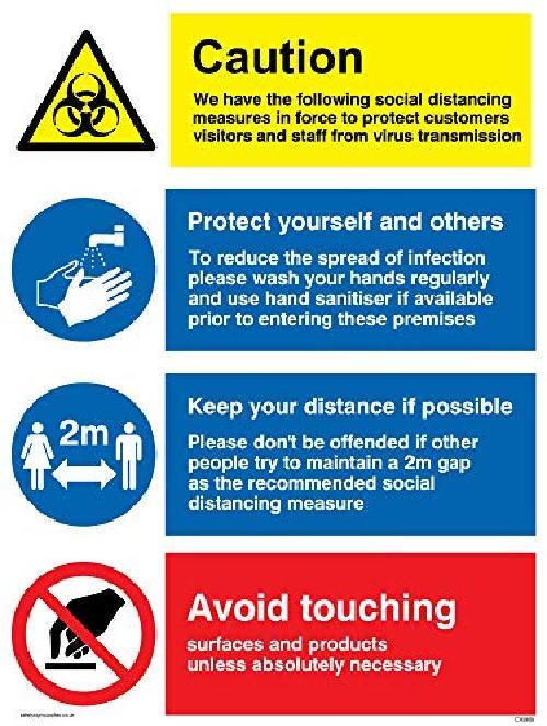 Viking Signs Social Distancing measures for retail and business sign  plastica