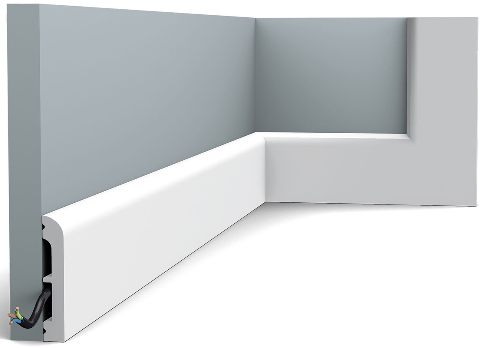 Orac Decor SX183 Cornice Battiscopa Zoccolino Polistirene Bianco 200x7,5x1,3 cm