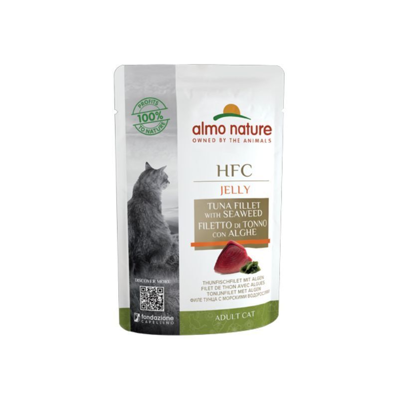 Almo nature cat hfc jelly filetto di tonno e alghe 55gr