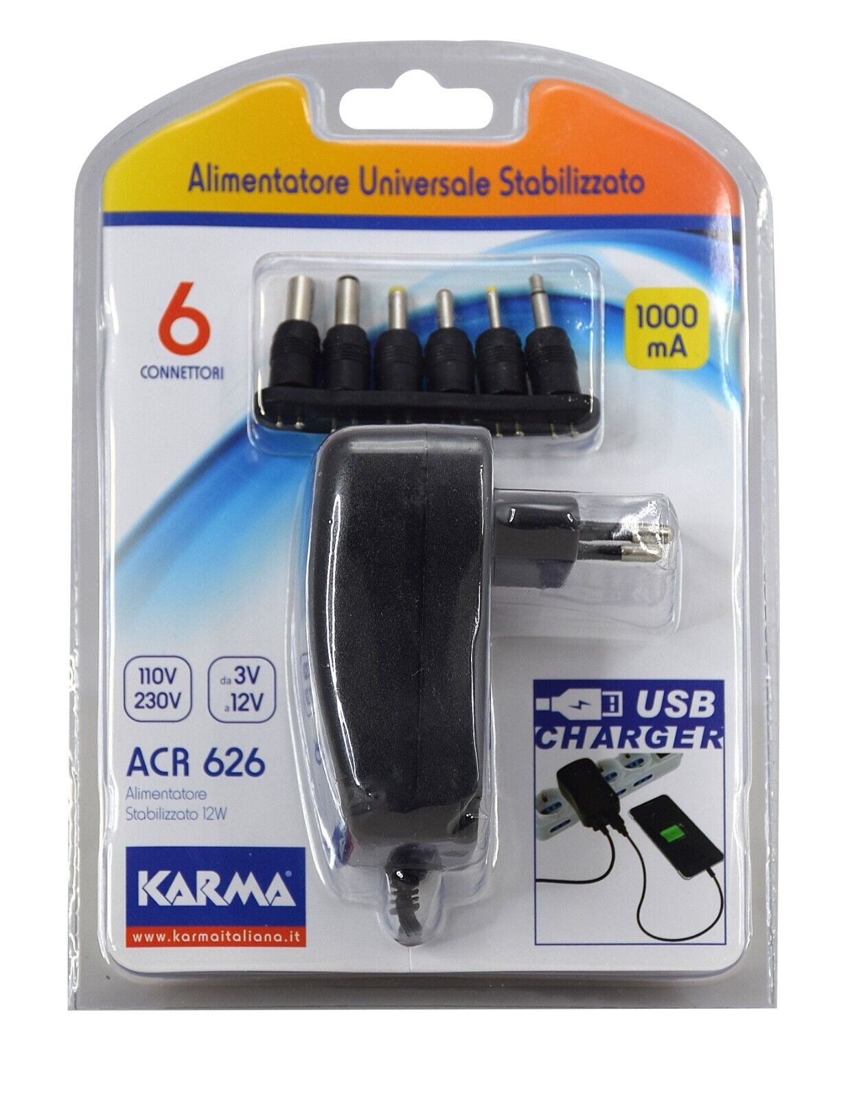 Karma ACR-626 Black - AC/DC Universale Stabilizzato