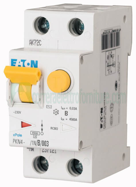 Eaton 237137 interruttore magnetotermico differenziale classe A 1P+N 25A-0.3A P.