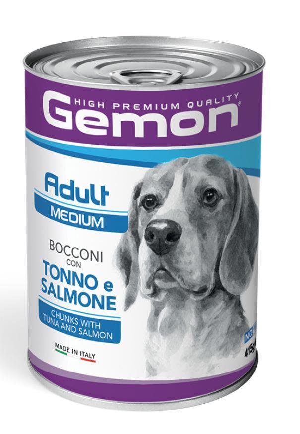 Gemon Dog Adult Medium Bocconi con tonno e salmone 415gr