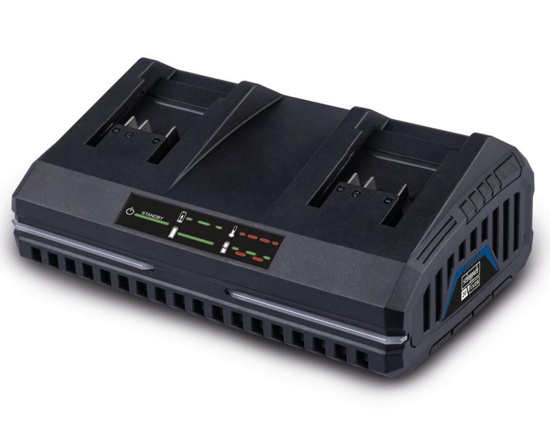 Doppio caricabatteria rapido 20v per batterie serie ixes Scheppach sdbc4.5a