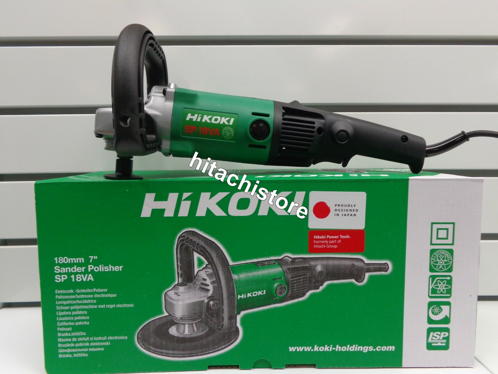 LEVIGATRICE LUCIDATRICE SP18VA HIKOKI 1.250WATT  600-3400 GIRI/MIN. PESO 2,9KG.