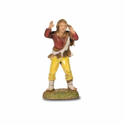 Pastore statuine Urlatore meravigliato 6 cm di plastica Moranduzzo per presepe
