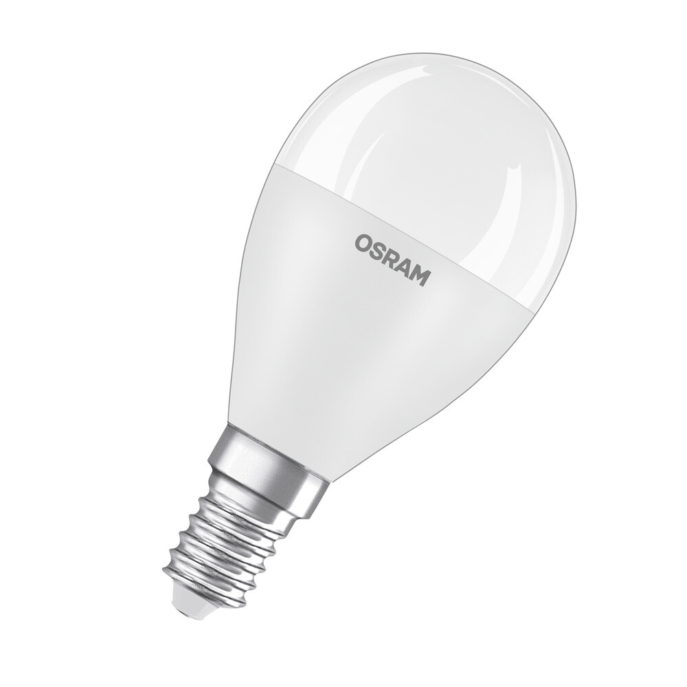 OSRAM LED-Lampen, klassische Miniballform, 60 Watts Ersatz, E14, P-shape, 4000 K